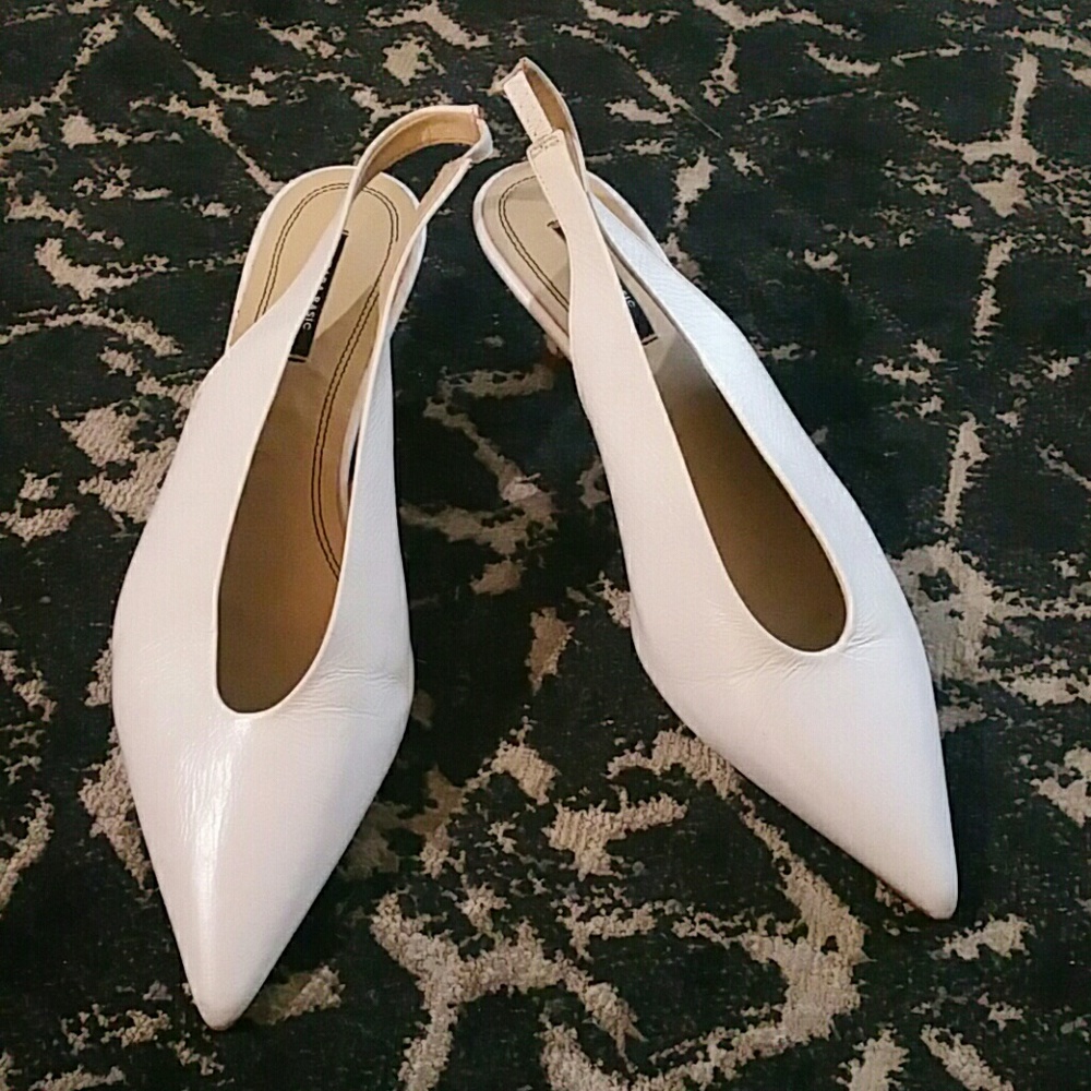 Zara Basic White Slingbacks